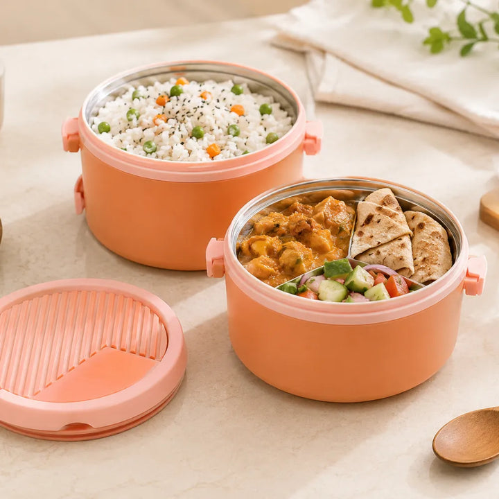 2-Layer Portable Lunch Box | Large Plastic Bento Box | Reusable Food Storage Container for Office, School & Travel