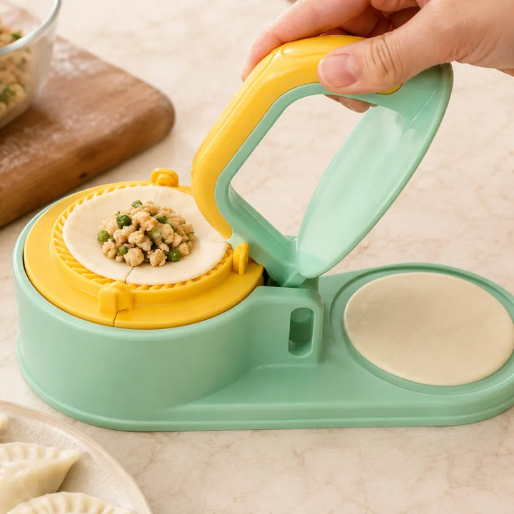 3-in-1 Dumpling Maker Machine | Momo, Gujiya, Samosa & Karanji Dough Press | Dumpling Skin Press Mould