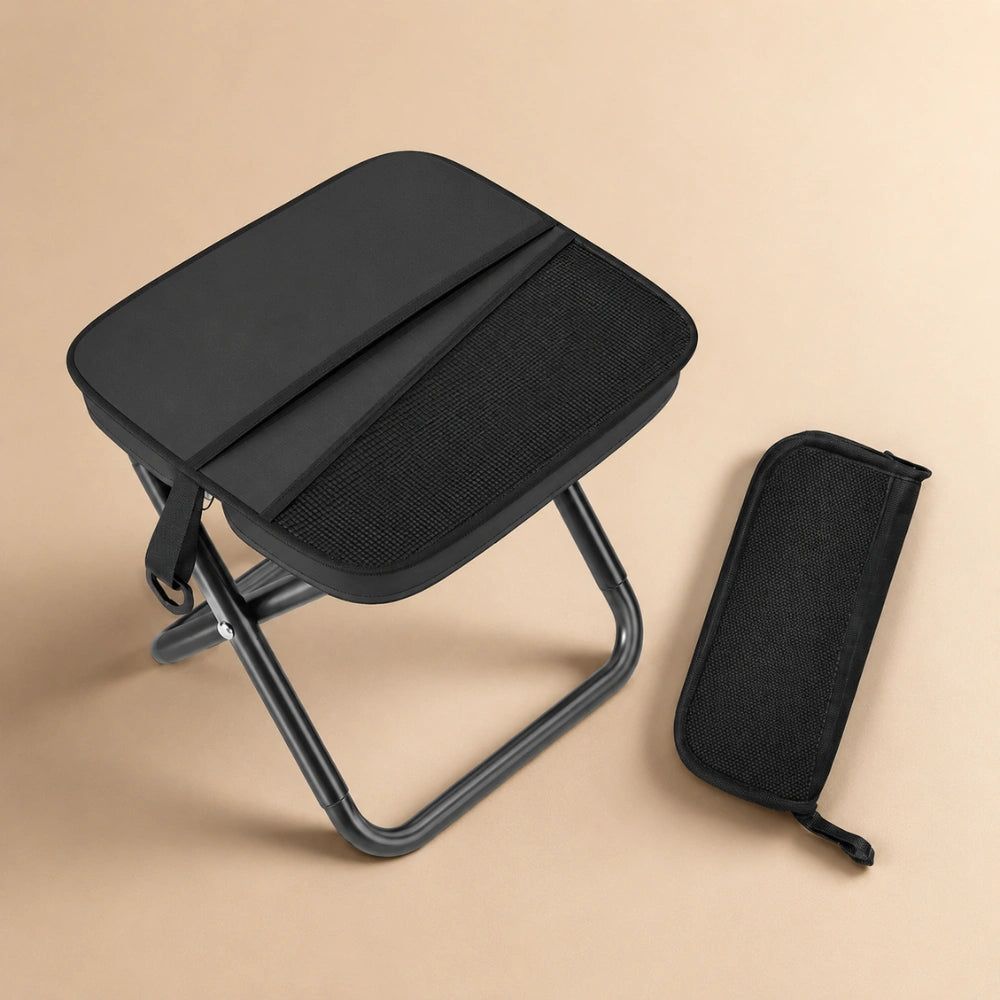 Portable Folding Stool with Carry Pouch | Lightweight Travel Seat | Compact Foldable Stool for Camping, Fishing, Picnic & Outdoor Use