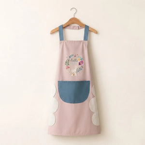 Waterproof Kitchen Apron for Women with Built-In Towel & Front Pocket | Comfortable Cooking Apron for Home & Chef Use