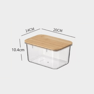 Multi-Purpose Transparent Food Storage Containers with Wooden Lid | Eco-Friendly Kitchen Organization