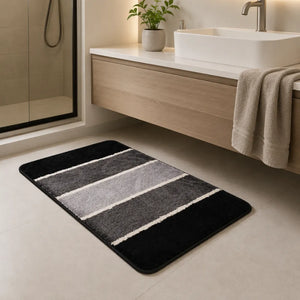 Anti-Skid Water Absorbent Door Mat 60x40 cm | Soft Microfiber Entrance Floor Mat for Bathroom, Living Room, Kitchen & Office | Dark Grey