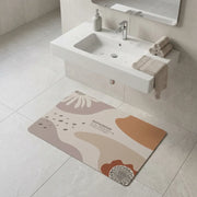 Abstract Minimalist Bathroom Floor Mat | Soft Non-Slip Absorbent Bath Rug Modern Decorative Bathroom Door Mat Quick Dry Washable Floor Carpet