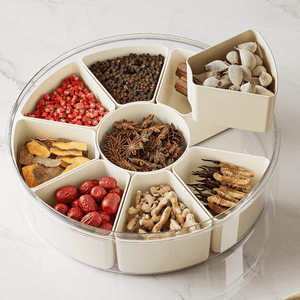 Clear Compartmentalized Storage Box | Multi-Purpose Food Organizer Tray with Lid