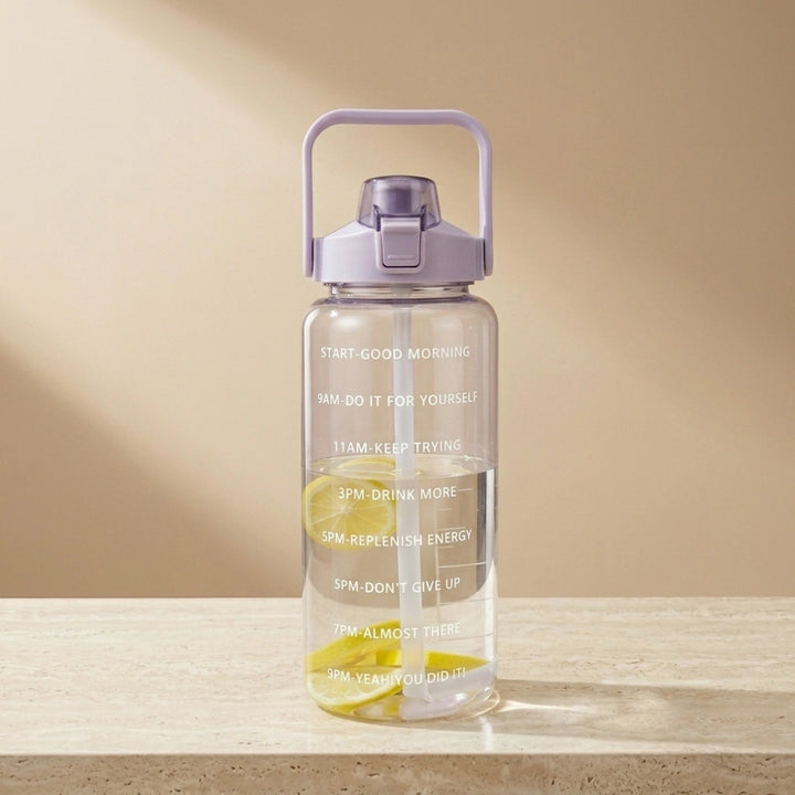 2L Motivational Water Bottle with Straw & Time Marker | Leakproof Large Capacity Sports Bottle for Gym, Office, School, Travel & Outdoor Activities