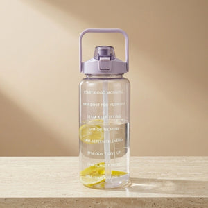 2L Motivational Water Bottle with Straw & Time Marker | Leakproof Large Capacity Sports Bottle for Gym, Office, School, Travel & Outdoor Activities