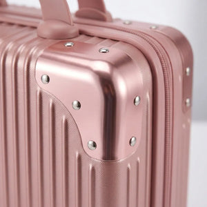 Portable Hard Shell Cosmetic Travel Case | Mini ABS Makeup Storage Suitcase with Elastic Band | Compact Hand Luggage Organizer