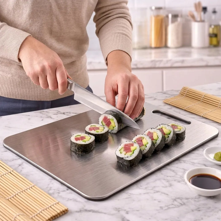 Stainless Steel Chopping Board | Heavy-Duty Food Grade Metal Cutting Board | Rustproof Multipurpose Kitchen Cutting Plate