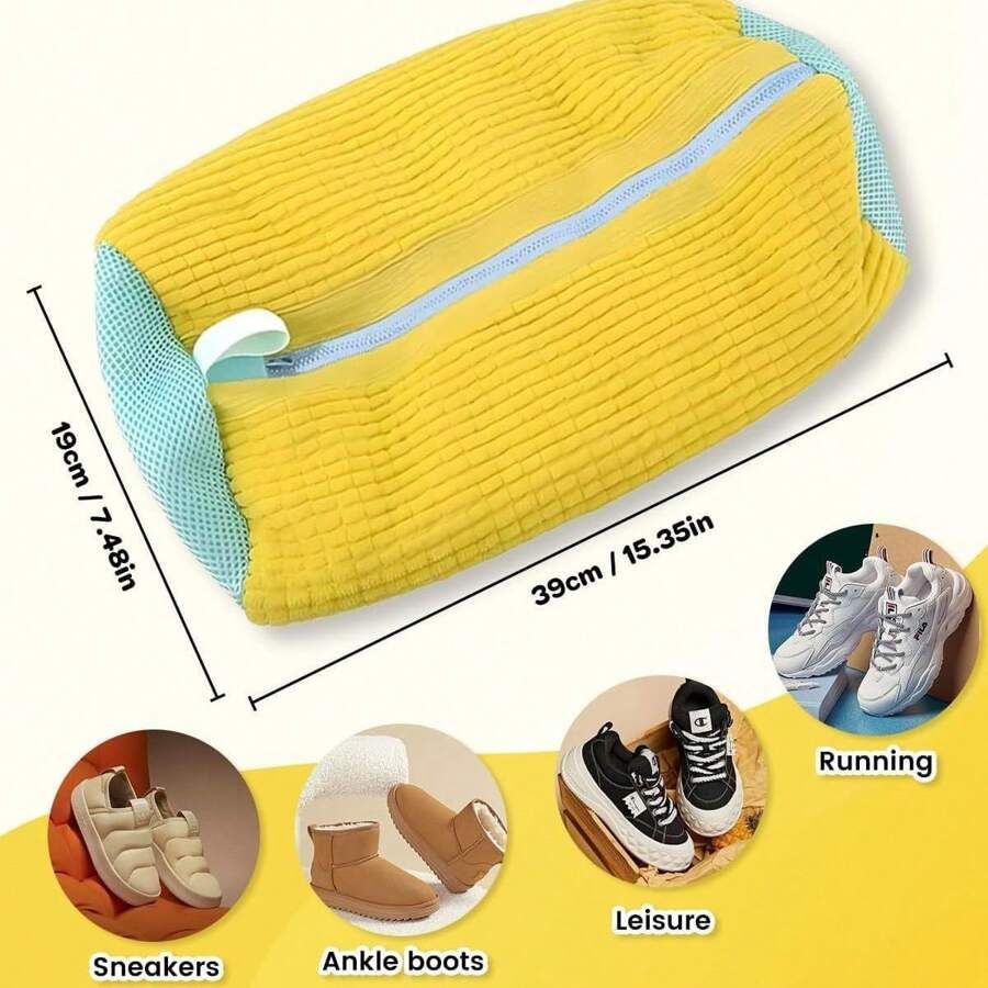 Shoe Washing Machine Bag with Zipper – Durable Sneaker Laundry Bag for Washers & Dryers, Protects Shoes During Cleaning