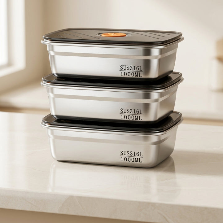 316 Stainless Steel Food Storage Container with Lid | Leakproof & Microwave Safe