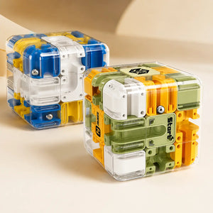 3D Ball Rolling Maze Cube Puzzle | Transparent Labyrinth Brain Teaser IQ Toy for Kids & Adults