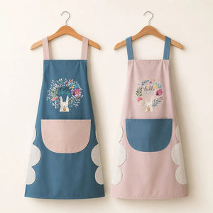 Waterproof Kitchen Apron for Women with Built-In Towel & Front Pocket | Comfortable Cooking Apron for Home & Chef Use
