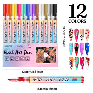 12-Color 3D Dotting Kit - DIY Nail Art for Everyone | Professional Nail Art Tools Kit for Home & Salon Use