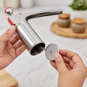 15-in-1 Stainless Steel Kitchen Press | Idiyappam, Murukku, Chakli, Sev, Noodles, Gathiya & Cookie Maker with Multiple Discs