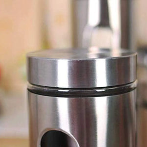 550ml Airtight Glass Storage Jar with Stainless Steel Lid | Clear Food Storage Canister for Kitchen