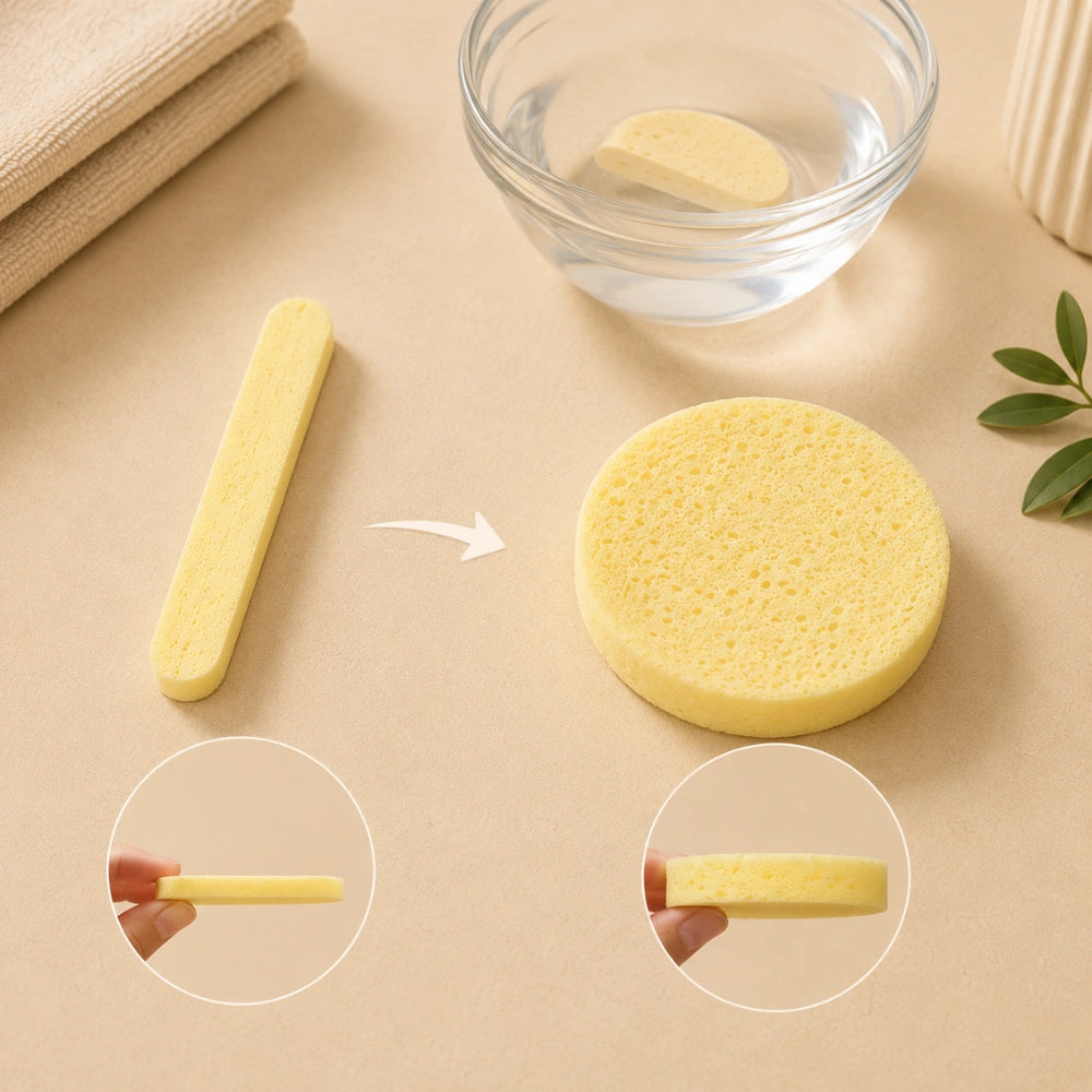 12-Piece Compressed Facial Cleansing Sponge Set | Soft Makeup Remover & Face Wash Sponges for Deep Facial Cleaning, Reusable Beauty Care Puff