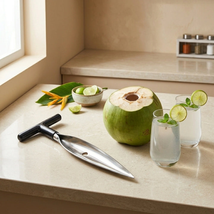 Stainless Steel Coconut Opener Tool | Coconut Water Opener & Driller | Heavy Duty Coconut Hole Punch for Tender & Green Coconuts