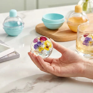 2PCS Ice Ball Maker Mold | 2.4-Inch Round Reusable Ice Sphere Tray | Easy Release Ice Cube Mold for Juice, Soda, Coffee & Drinks