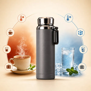 1000ml Diamond Vacuum Insulated Thermal Mug | Stainless Steel Leakproof Hot & Cold Water Bottle | BPA-Free Travel Flask for Tea & Coffee