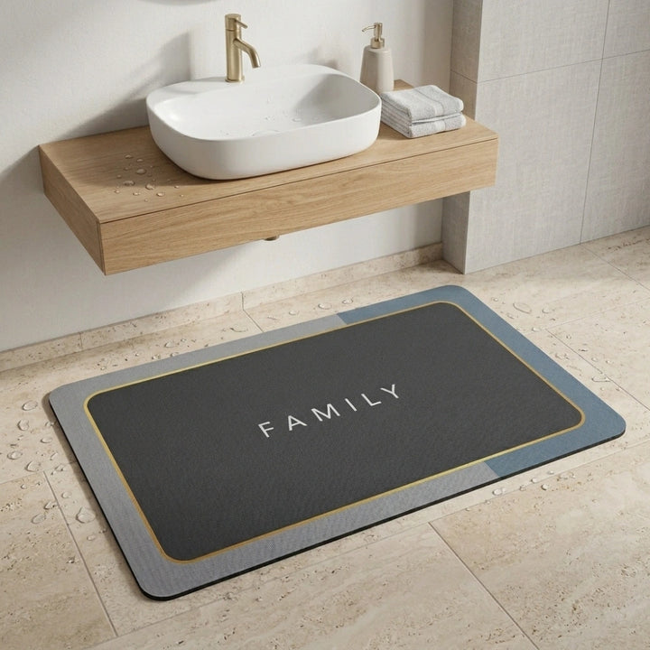 Modern Anti-Slip Bathroom Floor Mat | Soft Absorbent Washable Door Mat for Bathroom, Kitchen & Entryway | Minimal Luxury Design Rug