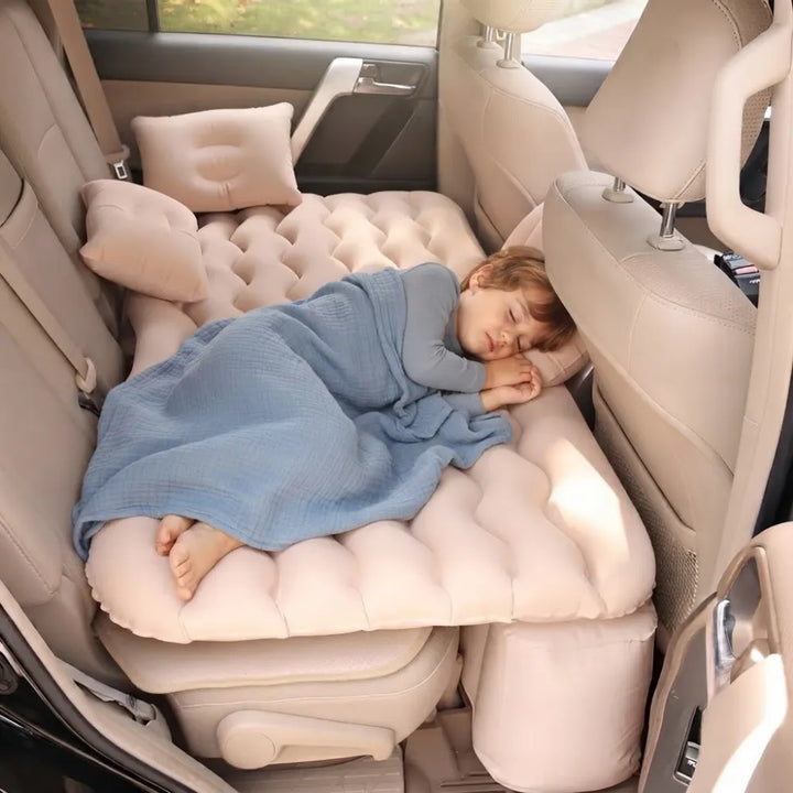 Premium Car Inflatable Bed with Electric Pump & 2 Air Pillows | Universal Back Seat Mattress for Travel, Camping & Kids