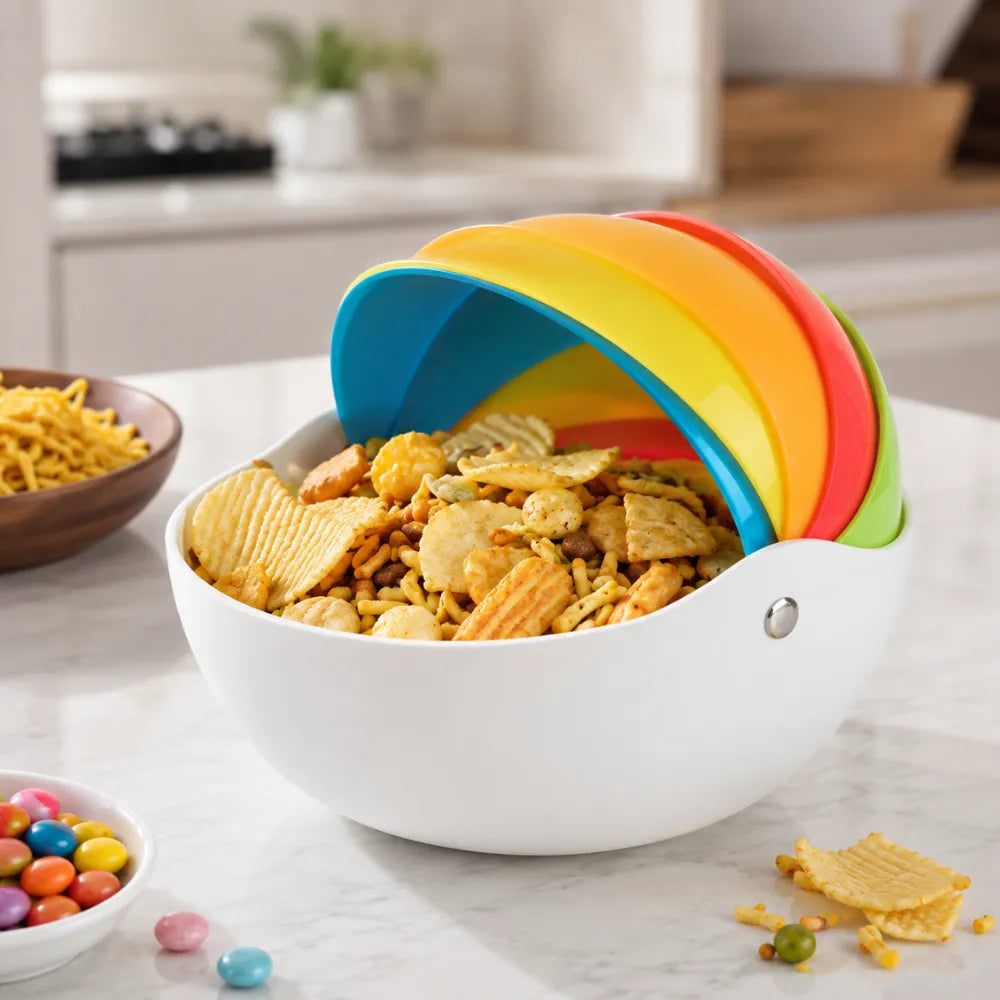 Rainbow Foldable Multifunction Tissue Box | Tissue Holder, Candy, Fruit Bowl & Snack Storage Organizer