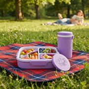 Lunch Box Set with Water Bottle & Spoon | 3 Compartment Leak-Resistant Lunch Box for Kids & Adults | BPA-Free Portable Tiffin Box