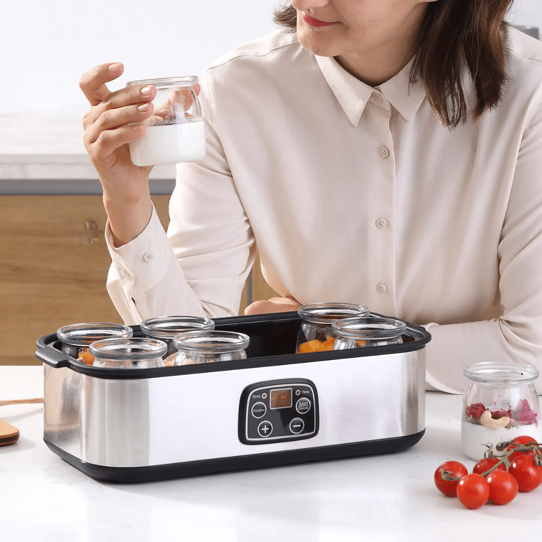 Multifunctional Stainless Steel Digital Yogurt Maker with 8 Cups | Fresh Homemade Yogurt Made Easy