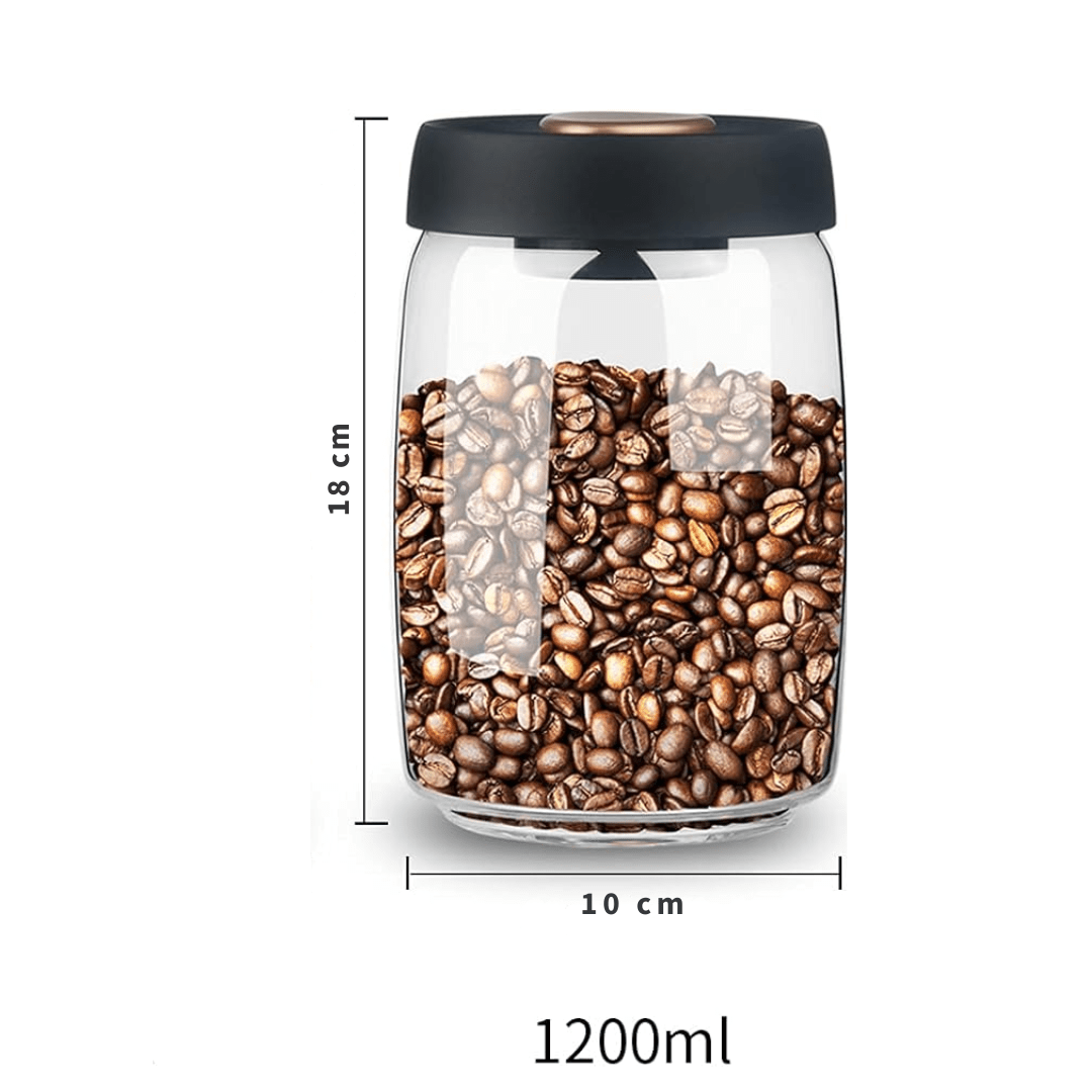 Coffee Bean Storage Jar | UV-Protecting Airtight Glass Container for Fresh Flavor
