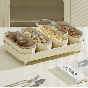4-Compartment Snack Tray with Lid | Portable Fruit & Kids Lunch Organizer