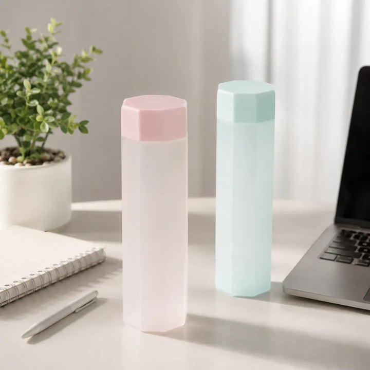 6PCS Frosty Octagon Fridge Water Bottle Set | BPA-Free Plastic Fridge Bottles for Home, Office, Kids & Daily Use
