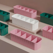 5-Grid Socks & Underwear Organizer Set | Stackable Drawer Storage Boxes | Closet Wardrobe Divider Containers (4 pcs set)