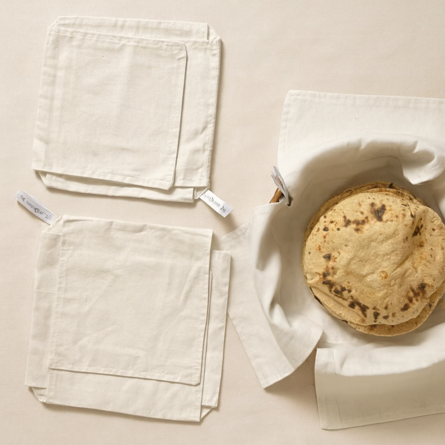 100% Cotton Chapati Cover Double Layer Cloth For Soft Roti Storage