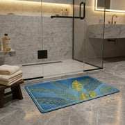 Tropical Leaf Printed Bathroom Mat | Super Soft Anti-Slip Quick Dry Water Absorbent Floor Rug for Bathroom & Entrance