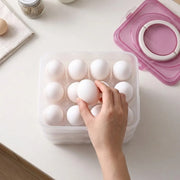 3-Layer 36 Grid Egg Storage Container for Refrigerator | Stackable Plastic Egg Tray with Lid | Food-Grade Fridge Egg Organizer