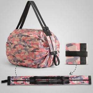 Waterproof Foldable Travel Tote Bag with Zipper | Compact Reusable Shopping & Shoulder Bag for Men and Women