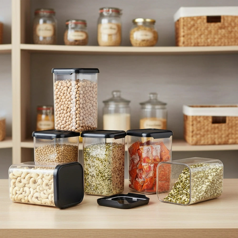 Airtight Kitchen Storage Container | BPA-Free Transparent Jar for Grains, PA-free material ensures hygiene and freshness