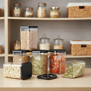Airtight Kitchen Storage Container | BPA-Free Transparent Jar for Grains, PA-free material ensures hygiene and freshness