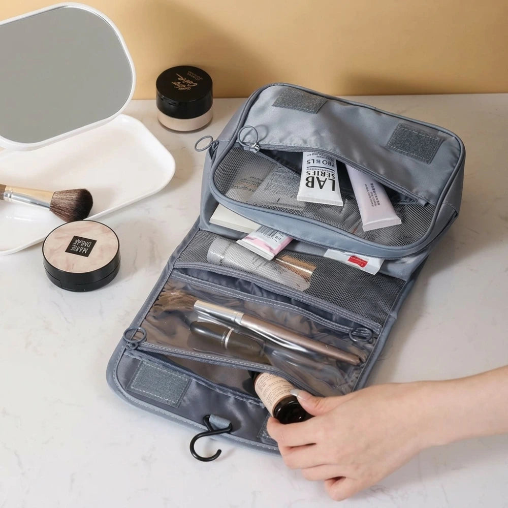 Hanging Toiletry & Makeup Organizer Bag | Portable Cosmetic Storage Pouch for Travel, Bathroom & Daily Use