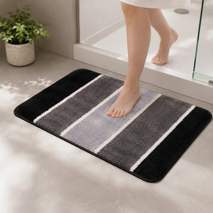 Anti-Skid Water Absorbent Door Mat 60x40 cm | Soft Microfiber Entrance Floor Mat for Bathroom, Living Room, Kitchen & Office | Dark Grey