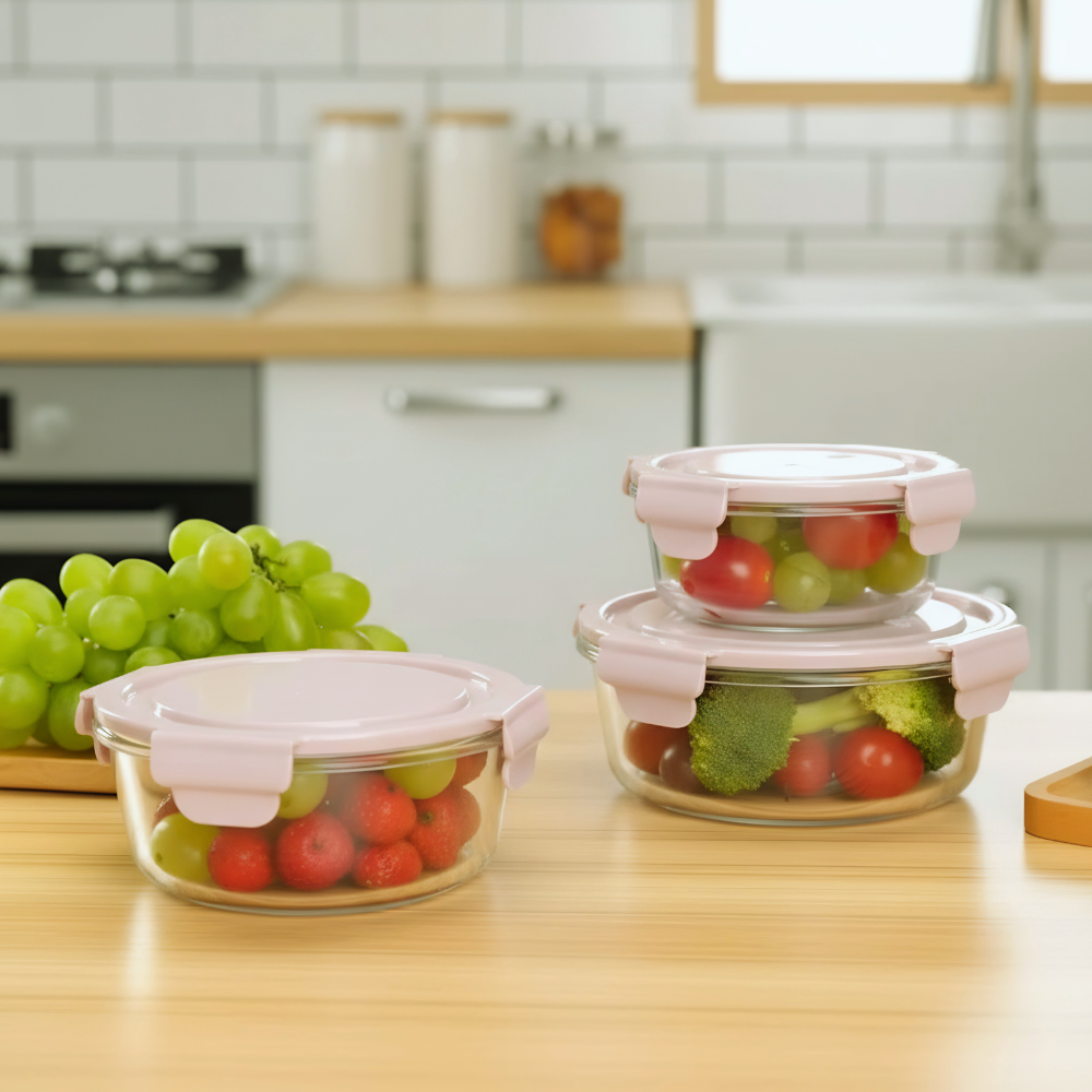 Easy Flow Cereal Dispenser Set of 3 | Airtight Kitchen Storage Jars for Rice, Pasta & Pulses (400ml, 600ml, 800ml) Leak-Proof, Easy Pour Design