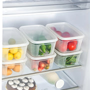 Fridge Storage Containers (Set of 6) with Draining Basket 1800ml | Stackable Airtight Food Organizer Boxes