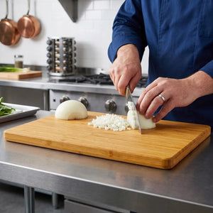 Premium Solid Wooden Chopping Board | Thick Butcher Block Cutting Board with Juice Groove | Knife-Friendly Kitchen Cutting Board