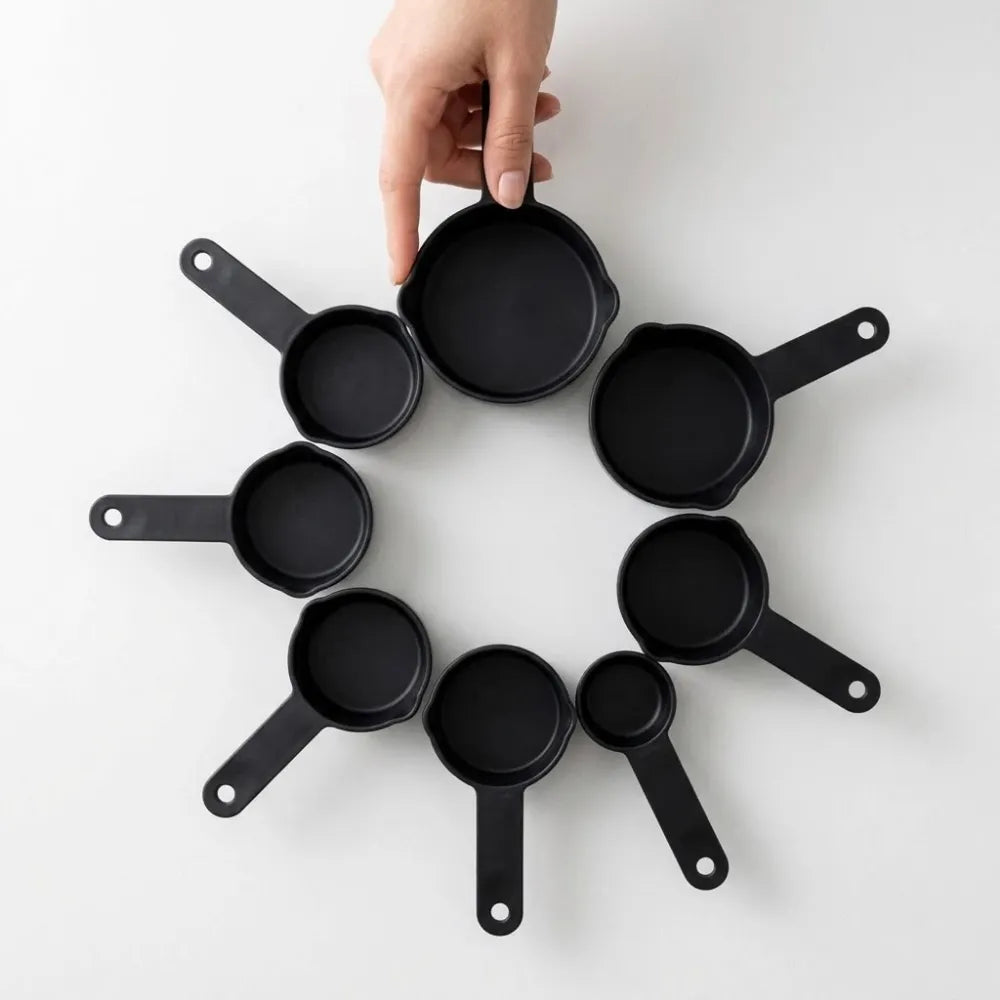 8-Piece Measuring Cups & Spoons Set | Plastic Measuring Tools for Baking, Cooking, Dry & Liquid Ingredients