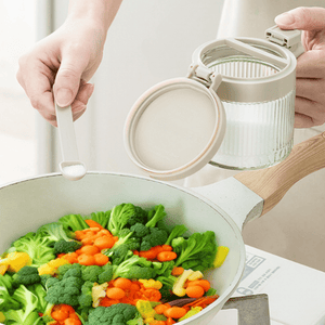Mini Airtight Glass Containers with Spoon (300ml) | Perfect for Spices, Condiments & Snacks