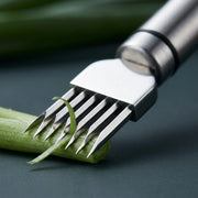 6-Blade Stainless Steel Vegetable Grater & Scallion Cutter | Onion, Herbs & Vegetable Shredder | Multi-Blade Chopping Knife