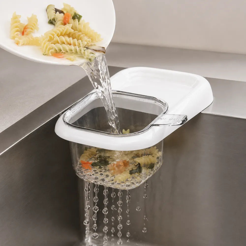 Kitchen Sink Strainer Basket with Suction Cup | Press-Type Food Waste Catcher & Removable Drain Basket for Sink & Wash Basin