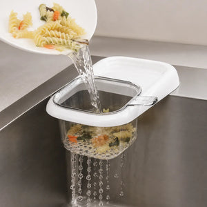 Kitchen Sink Strainer Basket with Suction Cup | Press-Type Food Waste Catcher & Removable Drain Basket for Sink & Wash Basin