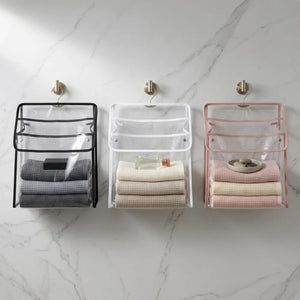 Clear PVC Hanging Storage Bag | Waterproof Bathroom Organizer with Hooks | Portable Toiletry, Laundry & Clothes Storage Bag