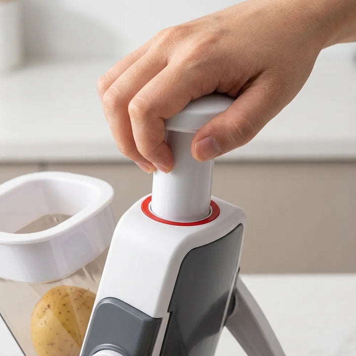 5-in-1 Adjustable Mandoline Vegetable Cutter | Stainless Steel Slicer, Chopper, Grater & French Fries Cutter with Container